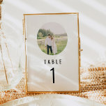 Menu WILLOW Moderne minimaliste Numéro de la table rond<br><div class="desc">Ce numéro de table mariage est composé d'une combinaison de police moderne et simple, d'une fente photo ronde et d'un design minimaliste. La conception de ces numéros de table est imprimée sur l'avant et sur l'arrière pour un affichage facile. Modifiez facilement le numéro et la photo, ajoutez la quantité 1...</div>