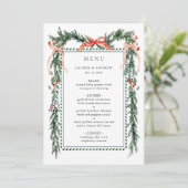 Menu Winter Greenery Garland Wedding (Debout devant)