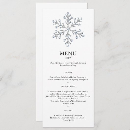 Menu Winter Snowflake 2 (Voorkant / Achterkant)