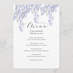 Menu Wisteria pour Mariages ou événements