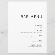 Menu Wit-& Gold Modern Minimalistische Weddenbalk