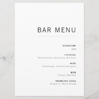 Menu Wit-& Gold Modern Minimalistische Weddenbalk