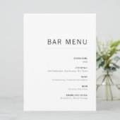 Menu Wit-& Gold Modern Minimalistische Weddenbalk (Staand voorkant)