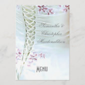 Menu Witte en roze bruiloft (Voorkant)