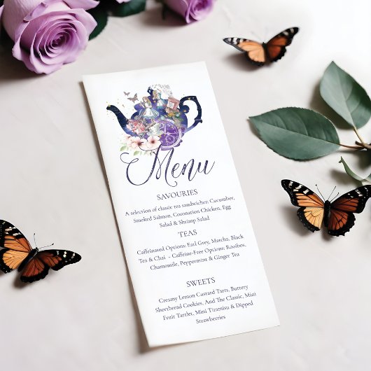 Menu Wonderland Fairytale Mariage Afnoon Tea Party