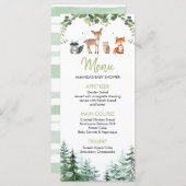 Menu Woodland Forest Oh Boy Baby shower (Devant / Derrière)