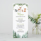 Menu Woodland Forest Oh Boy Baby shower (Debout devant)