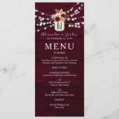 Menu Woodland Rustique Bourgogne Mariage (Devant)