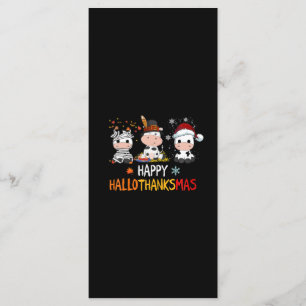 Menu Xmas Cute Cow Halloween Thanksgiving Happy