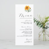 Menu Yellow Marigold Elegant Floral Fall Wedding (Debout devant)