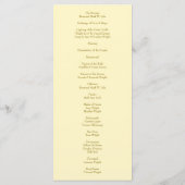 Menu Yellow Rose Wedding Programs (Dos)