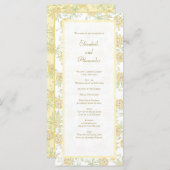 Menu Yellow Rose Wedding Programs (Devant / Derrière)