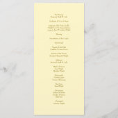 Menu Yellow Rose Wedding Programs (Dos)