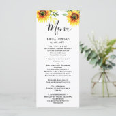 Menu Yellow sunflower floral vibrant spring bouquet (Debout devant)