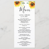Menu Yellow sunflower floral vibrant spring bouquet (Devant)