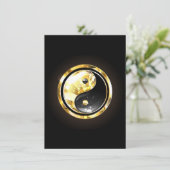Menu Yin Yang or sur noir (Debout devant)