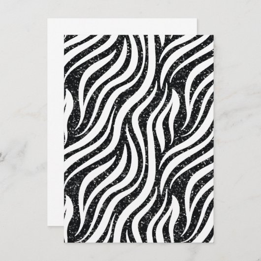 Menu Zebra Stripes Black Parties scintillant Wild Anima (Devant / Derrière)