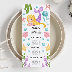 Menu Zeemeermin-Oceaan Baby Shower