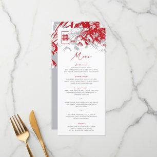 Menu Zen Bamboo Feuille double bonheur Mariage chinois