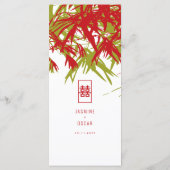 Menu Zen Bamboo Feuille double bonheur Mariage chinois (Dos)