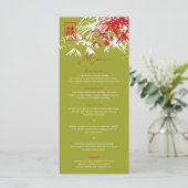 Menu Zen Bamboo Feuille double bonheur Mariage chinois (Debout devant)