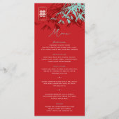 Menu Zen Bamboo Feuille double bonheur Mariage chinois (Devant)