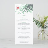 Menu Zen Bamboo Feuille double bonheur Mariage chinois (Debout devant)