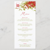 Menu Zen Bamboo Feuille double bonheur Mariage chinois (Devant)