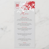 Menu Zen Bamboo Feuille double bonheur Mariage chinois (Devant)