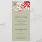 Menu Zen Bamboo Feuille double bonheur Mariage chinois (Devant)