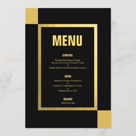 Menu Zwart + Gold Foil | Weddenschappen (Voorkant)