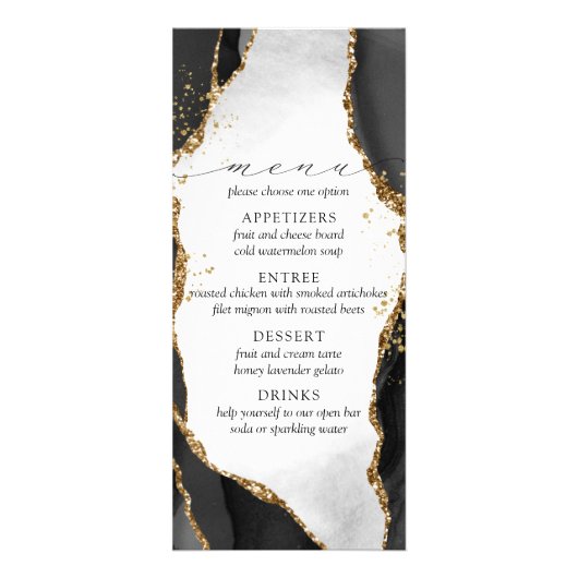 Menu Zwart, goud en grijs (Voorkant)