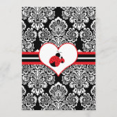 Menu Zwart rood lampje Damask Baby shower (Achterkant)