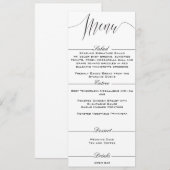 Menu Zwart-wit Elegant Wedding (Voorkant / Achterkant)