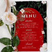 Menu Zwart-wit Elegant White Floral Wedding