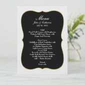 Menu Zwart-wit Simple Elegance Weddenschap (Staand voorkant)