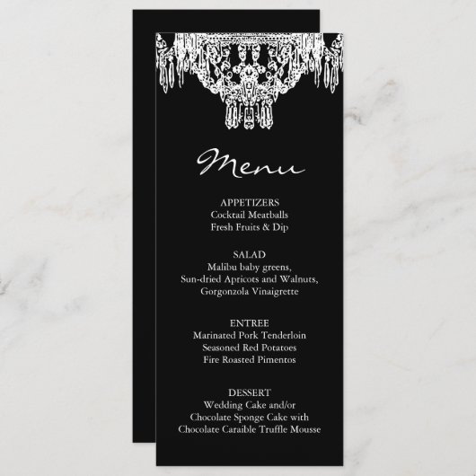 Menu Zwart-witluchters bruiloft (Voorkant / Achterkant)