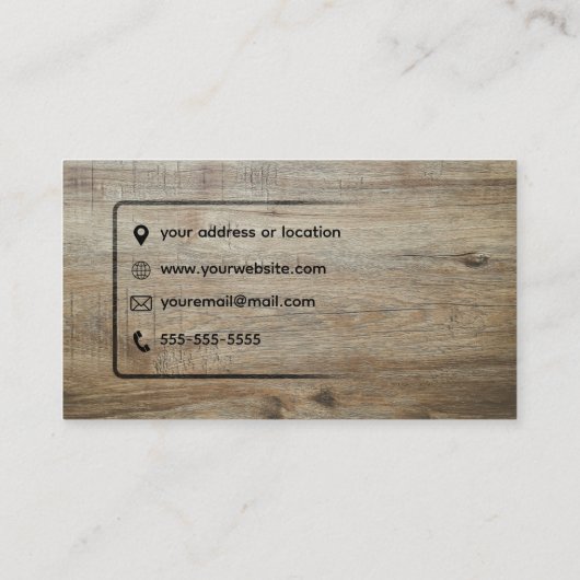 Menuiserie avec une carte d'affaires Touch of Natu (Dos)