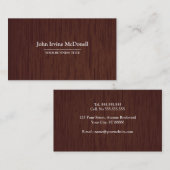 Menuiserie - Carte de visite de texture en bois fo (Devant / Derrière)