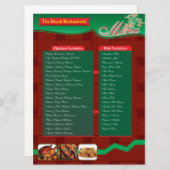 MENUKAART VOOR RETAURENT (Voorkant / Achterkant)