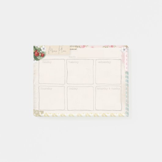 Menukaart Wekelijks Post-it® Notes (Voorkant)