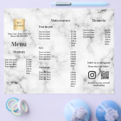 Menuprijstlijst restaurant bar cafe marmer flyer (Enkel)