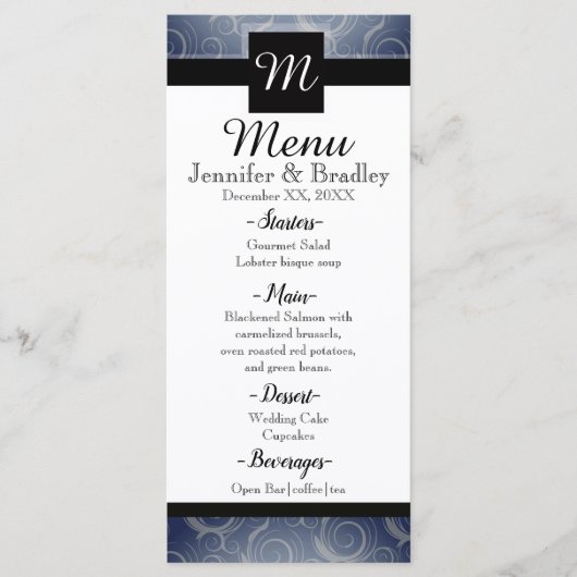 Menus à volutes monogrammes (Devant)