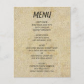 Menus Brown Vintage classique Mariage (Devant)