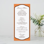 Menus d'accueil de mariage Brown et blanc orange (Debout devant)