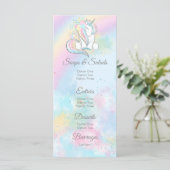 Menus de Baby Shower Licorne (Debout devant)