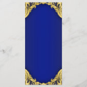 Menus de Baby Shower Prince Bleu Or (Dos)