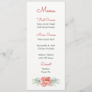Menus de fleurs d'aquarelle