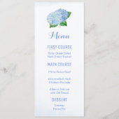 Menus de fleurs d'aquarelle bleu Hydrangea (Devant)