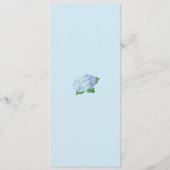 Menus de fleurs d'aquarelle bleu Hydrangea (Dos)